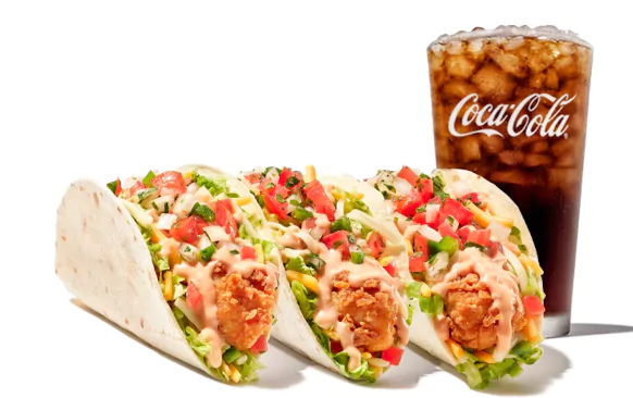 3 Chicken Finger Tacos with Drink
